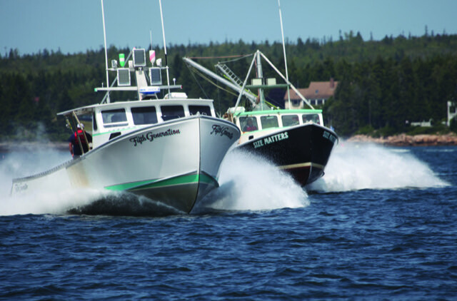 Maine lobster boat races in the home stretch
